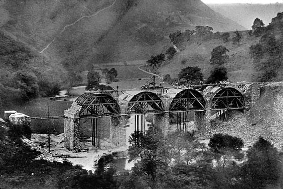 1860-63 Monsal Viaduct construction