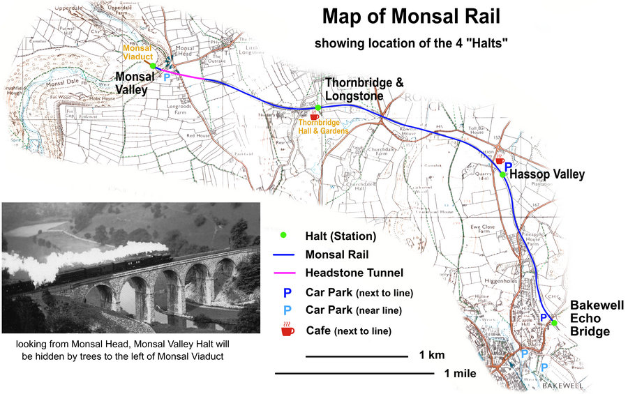 Monsal Rail – a battery powered, narrow gauge railway running alongside the Monsal Trail between Bakewell and The Monsal Viaduct…